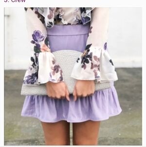 J. Crew Peplum Velvet Skirt Nwt In Thistle Purple